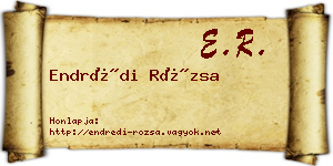 Endrédi Rózsa névjegykártya