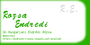 rozsa endredi business card